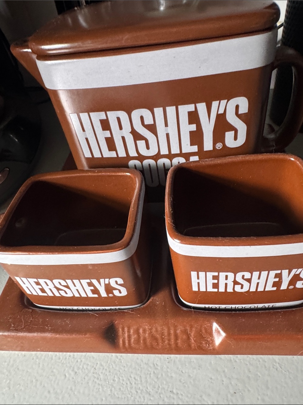 Hershey's Ceramic Cocoa Canister Set - Brown & White
